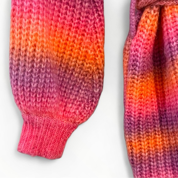 VICI Ombre Knit Belted Cardigan Small Pink Orange Purple Cozy Fall Sweater - Picture 6 of 8